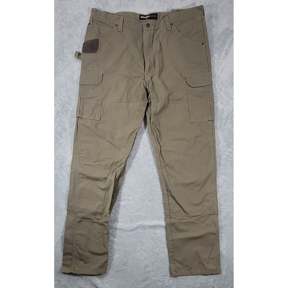 Wrangler Riggs Workwear Utility Cargo Pants Mens 42x36 Khaki/Tan New Missing Tag